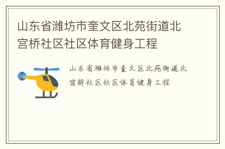 山東省濰坊市奎文區(qū)北苑街道北宮橋社區(qū)社區(qū)體育健身工程 山東省濰坊市奎文區(qū)北苑街道北宮橋社區(qū)社區(qū)體育健身工程