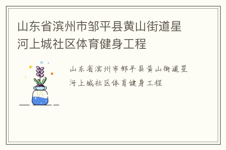 山東省濱州市鄒平縣黃山街道星河上城社區(qū)體育健身工程 山東省濱州市鄒平縣黃山街道星河上城社區(qū)體育健身工程