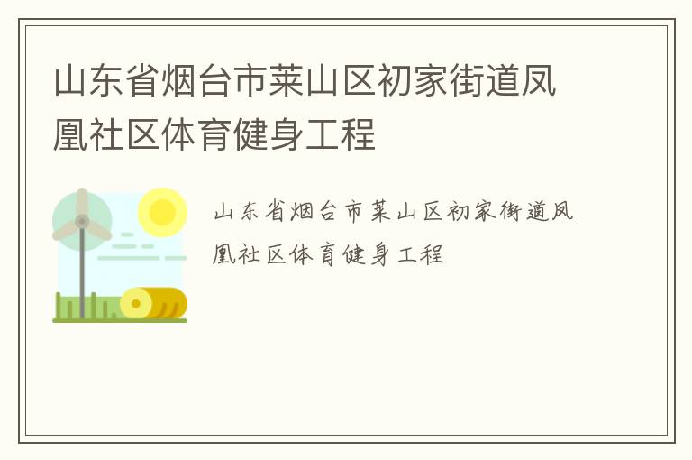 山東省煙臺市萊山區(qū)初家街道鳳凰社區(qū)體育健身工程 山東省煙臺市萊山區(qū)初家街道鳳凰社區(qū)體育健身工程