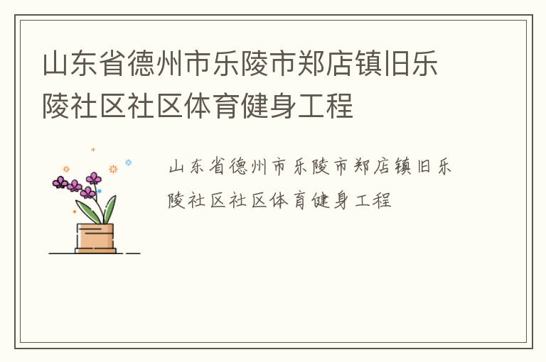 山東省德州市樂陵市鄭店鎮(zhèn)舊樂陵社區(qū)社區(qū)體育健身工程 山東省德州市樂陵市鄭店鎮(zhèn)舊樂陵社區(qū)社區(qū)體育健身工程