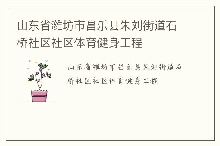山東省濰坊市昌樂縣朱劉街道石橋社區(qū)社區(qū)體育健身工程 山東省濰坊市昌樂縣朱劉街道石橋社區(qū)社區(qū)體育健身工程