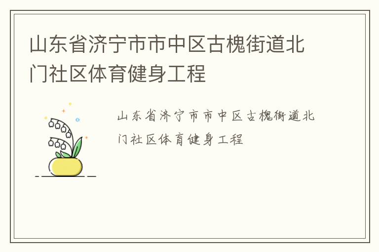 山東省濟(jì)寧市市中區(qū)古槐街道北門社區(qū)體育健身工程 山東省濟(jì)寧市市中區(qū)古槐街道北門社區(qū)體育健身工程