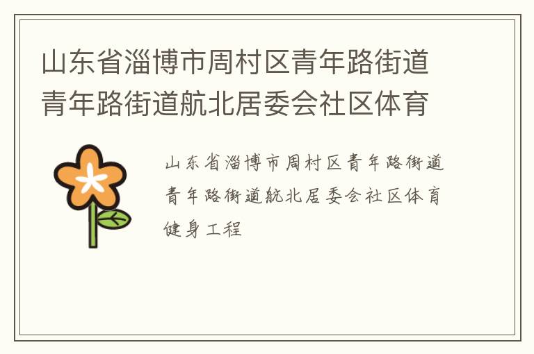 山東省淄博市周村區(qū)青年路街道青年路街道航北居委會(huì)社區(qū)體育健身工程 山東省淄博市周村區(qū)青年路街道青年路街道航北居委會(huì)社區(qū)體育健身工程