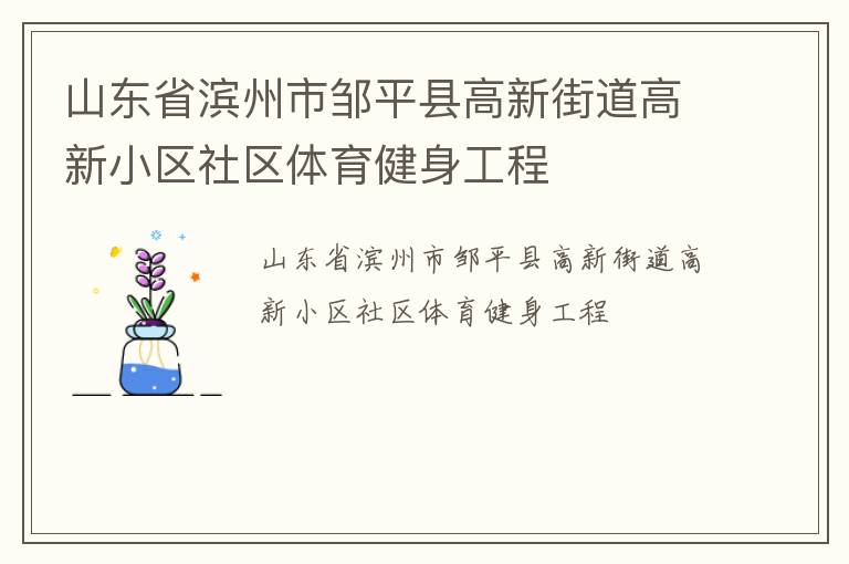 山東省濱州市鄒平縣高新街道高新小區(qū)社區(qū)體育健身工程 山東省濱州市鄒平縣高新街道高新小區(qū)社區(qū)體育健身工程