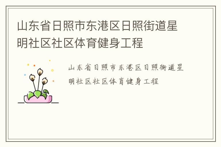 山東省日照市東港區(qū)日照街道星明社區(qū)社區(qū)體育健身工程 山東省日照市東港區(qū)日照街道星明社區(qū)社區(qū)體育健身工程