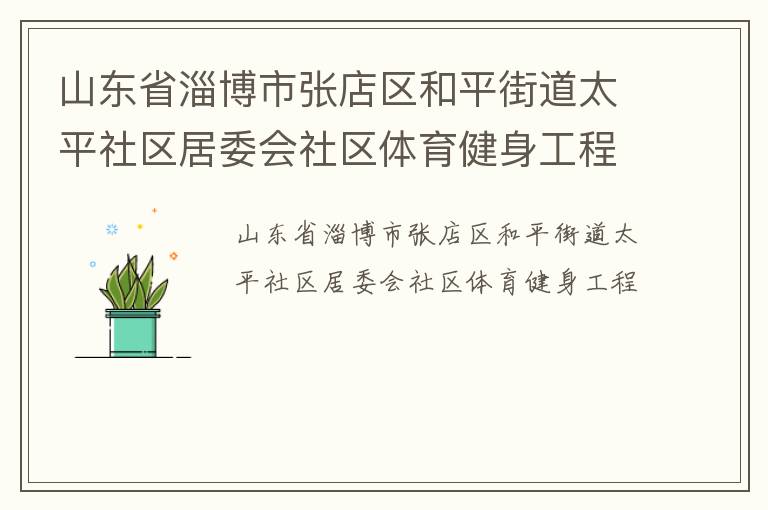 山東省淄博市張店區(qū)和平街道太平社區(qū)居委會(huì)社區(qū)體育健身工程 山東省淄博市張店區(qū)和平街道太平社區(qū)居委會(huì)社區(qū)體育健身工程