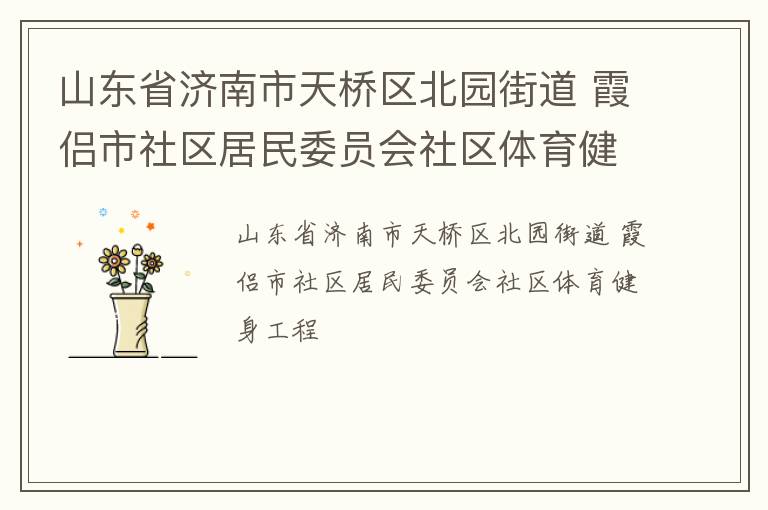 山東省濟(jì)南市天橋區(qū)北園街道 霞侶市社區(qū)居民委員會(huì)社區(qū)體育健身工程 山東省濟(jì)南市天橋區(qū)北園街道 霞侶市社區(qū)居民委員會(huì)社區(qū)體育健身工程