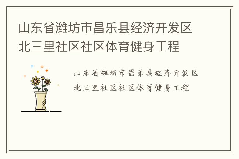 山東省濰坊市昌樂縣經(jīng)濟開發(fā)區(qū)北三里社區(qū)社區(qū)體育健身工程 山東省濰坊市昌樂縣經(jīng)濟開發(fā)區(qū)北三里社區(qū)社區(qū)體育健身工程