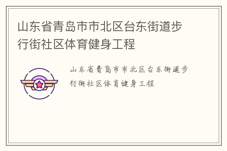 山東省青島市市北區(qū)臺(tái)東街道步行街社區(qū)體育健身工程 山東省青島市市北區(qū)臺(tái)東街道步行街社區(qū)體育健身工程