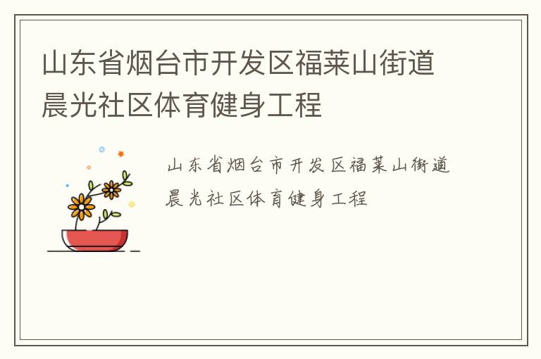 山東省煙臺市開發(fā)區(qū)福萊山街道晨光社區(qū)體育健身工程 山東省煙臺市開發(fā)區(qū)福萊山街道晨光社區(qū)體育健身工程