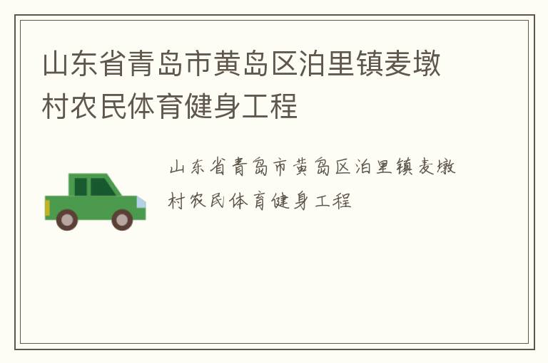 山東省青島市黃島區(qū)泊里鎮(zhèn)麥墩村農(nóng)民體育健身工程