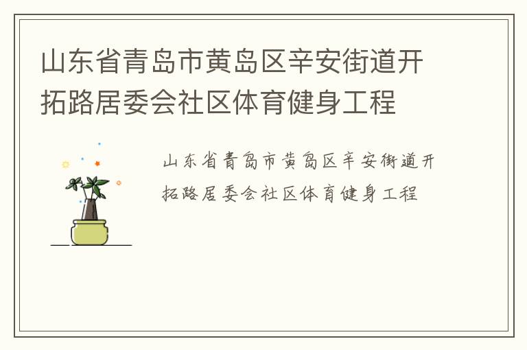 山東省青島市黃島區(qū)辛安街道開拓路居委會(huì)社區(qū)體育健身工程 山東省青島市黃島區(qū)辛安街道開拓路居委會(huì)社區(qū)體育健身工程
