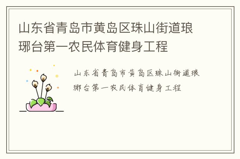 山東省青島市黃島區(qū)珠山街道瑯琊臺(tái)第一農(nóng)民體育健身工程 山東省青島市黃島區(qū)珠山街道瑯琊臺(tái)第一農(nóng)民體育健身工程