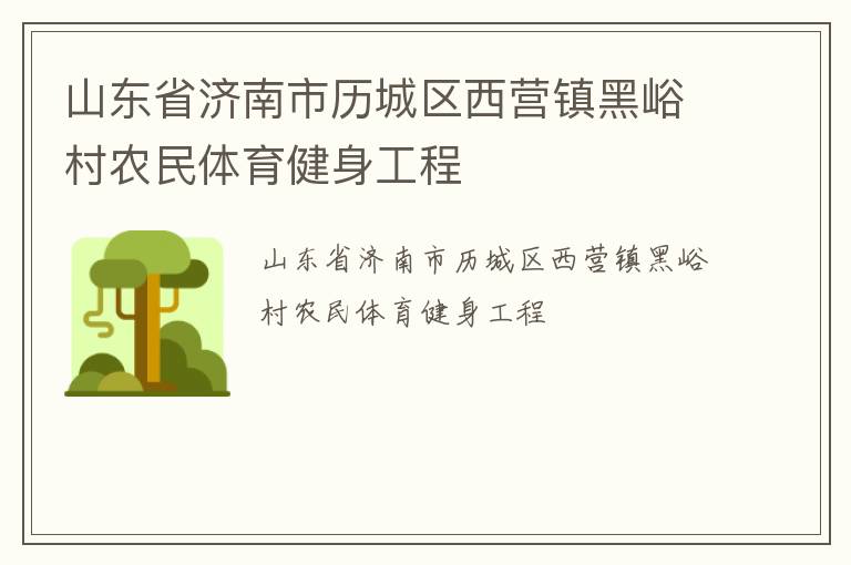 山東省濟南市歷城區(qū)西營鎮(zhèn)黑峪村農(nóng)民體育健身工程