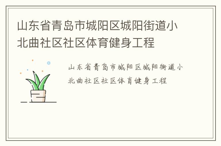 山東省青島市城陽(yáng)區(qū)城陽(yáng)街道小北曲社區(qū)社區(qū)體育健身工程 山東省青島市城陽(yáng)區(qū)城陽(yáng)街道小北曲社區(qū)社區(qū)體育健身工程