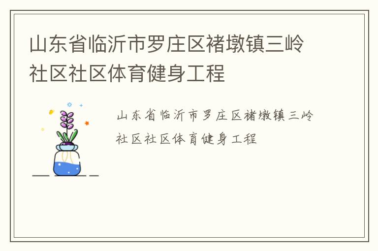 山東省臨沂市羅莊區(qū)褚墩鎮(zhèn)三嶺社區(qū)社區(qū)體育健身工程 山東省臨沂市羅莊區(qū)褚墩鎮(zhèn)三嶺社區(qū)社區(qū)體育健身工程