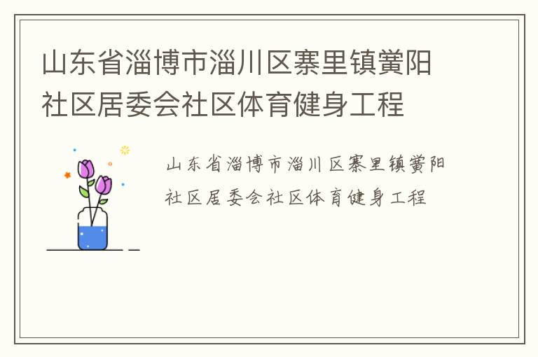 山東省淄博市淄川區(qū)寨里鎮(zhèn)黌陽社區(qū)居委會社區(qū)體育健身工程 山東省淄博市淄川區(qū)寨里鎮(zhèn)黌陽社區(qū)居委會社區(qū)體育健身工程