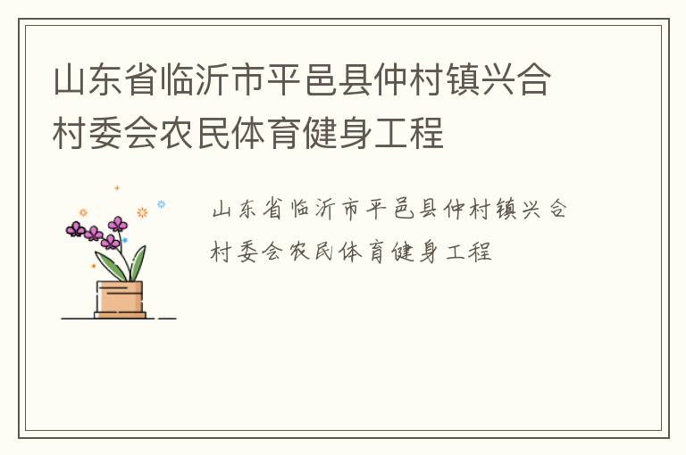 山東省臨沂市平邑縣仲村鎮(zhèn)興合村委會(huì)農(nóng)民體育健身工程 山東省臨沂市平邑縣仲村鎮(zhèn)興合村委會(huì)農(nóng)民體育健身工程