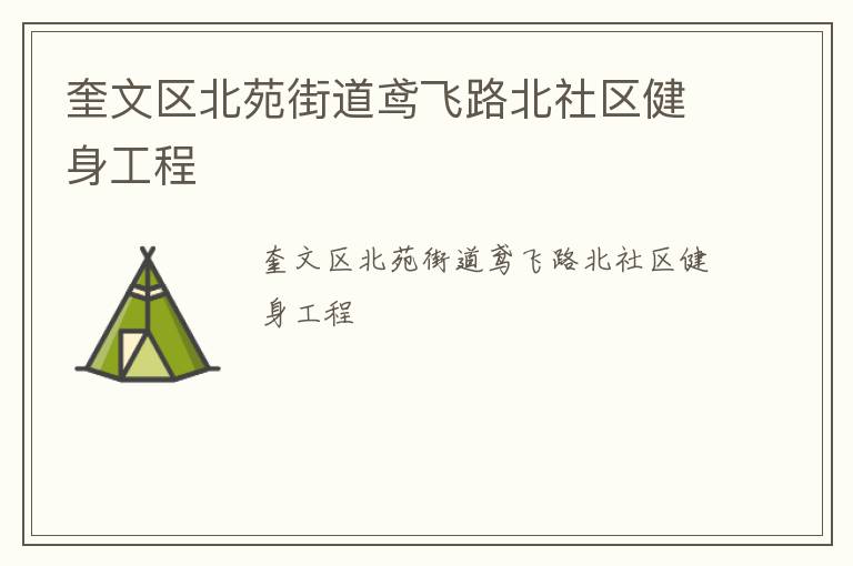 奎文區(qū)北苑街道鳶飛路北社區(qū)健身工程 奎文區(qū)北苑街道鳶飛路北社區(qū)健身工程