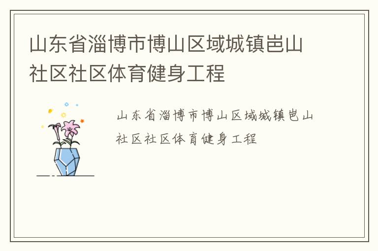 山東省淄博市博山區(qū)域城鎮(zhèn)岜山社區(qū)社區(qū)體育健身工程 山東省淄博市博山區(qū)域城鎮(zhèn)岜山社區(qū)社區(qū)體育健身工程