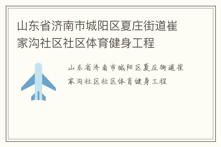 山東省濟(jì)南市城陽區(qū)夏莊街道崔家溝社區(qū)社區(qū)體育健身工程