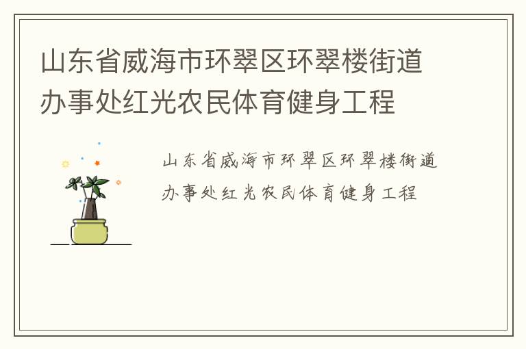山東省威海市環(huán)翠區(qū)環(huán)翠樓街道辦事處紅光農民體育健身工程
