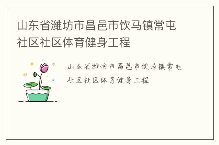 山東省濰坊市昌邑市飲馬鎮(zhèn)常屯社區(qū)社區(qū)體育健身工程 山東省濰坊市昌邑市飲馬鎮(zhèn)常屯社區(qū)社區(qū)體育健身工程