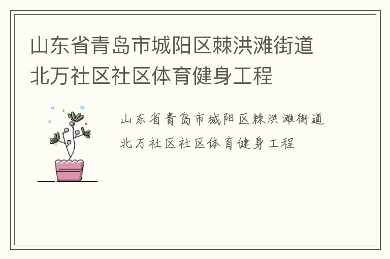 山東省青島市城陽區(qū)棘洪灘街道北萬社區(qū)社區(qū)體育健身工程 山東省青島市城陽區(qū)棘洪灘街道北萬社區(qū)社區(qū)體育健身工程