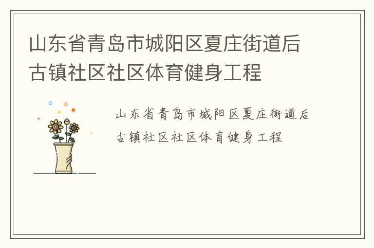 山東省青島市城陽區(qū)夏莊街道后古鎮(zhèn)社區(qū)社區(qū)體育健身工程 山東省青島市城陽區(qū)夏莊街道后古鎮(zhèn)社區(qū)社區(qū)體育健身工程