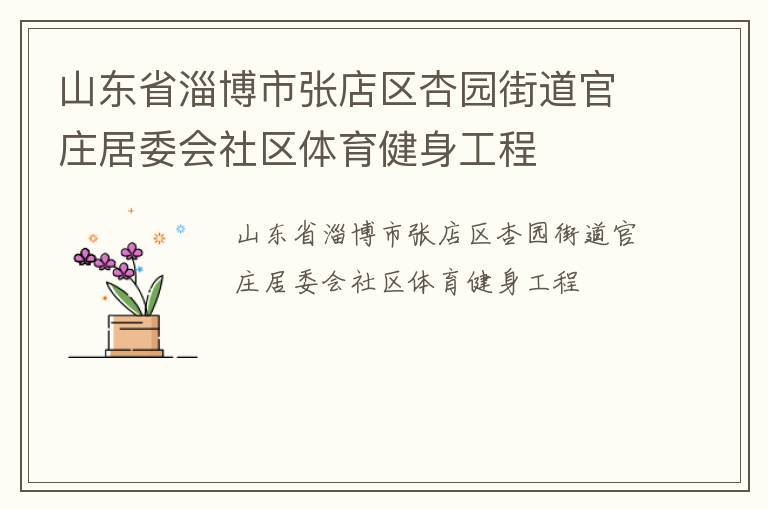 山東省淄博市張店區(qū)杏園街道官莊居委會(huì)社區(qū)體育健身工程 山東省淄博市張店區(qū)杏園街道官莊居委會(huì)社區(qū)體育健身工程