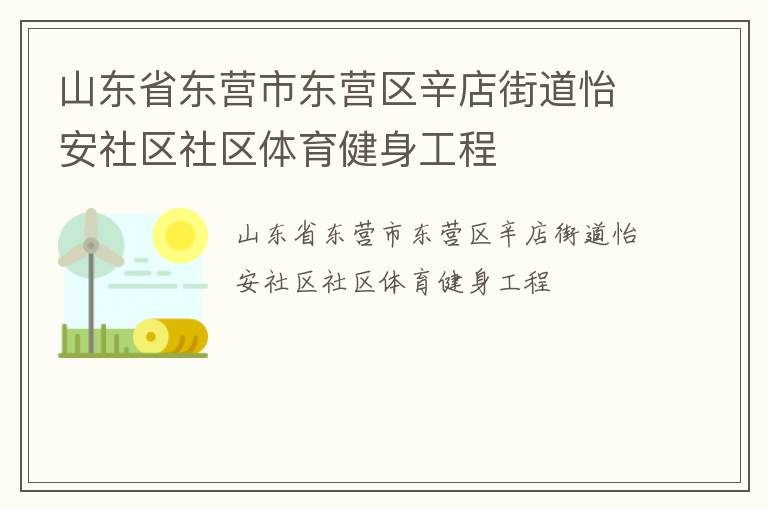 山東省東營市東營區(qū)辛店街道怡安社區(qū)社區(qū)體育健身工程 山東省東營市東營區(qū)辛店街道怡安社區(qū)社區(qū)體育健身工程