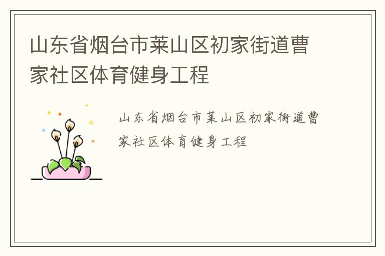 山東省煙臺市萊山區(qū)初家街道曹家社區(qū)體育健身工程 山東省煙臺市萊山區(qū)初家街道曹家社區(qū)體育健身工程