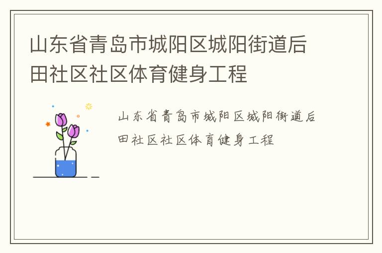 山東省青島市城陽區(qū)城陽街道后田社區(qū)社區(qū)體育健身工程 山東省青島市城陽區(qū)城陽街道后田社區(qū)社區(qū)體育健身工程
