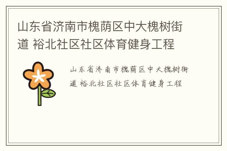 山東省濟(jì)南市槐蔭區(qū)中大槐樹街道 裕北社區(qū)社區(qū)體育健身工程 山東省濟(jì)南市槐蔭區(qū)中大槐樹街道 裕北社區(qū)社區(qū)體育健身工程