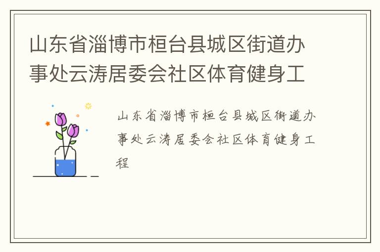 山東省淄博市桓臺(tái)縣城區(qū)街道辦事處云濤居委會(huì)社區(qū)體育健身工程 山東省淄博市桓臺(tái)縣城區(qū)街道辦事處云濤居委會(huì)社區(qū)體育健身工程