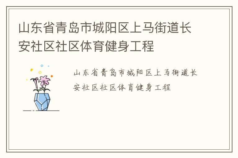 山東省青島市城陽區(qū)上馬街道長安社區(qū)社區(qū)體育健身工程 山東省青島市城陽區(qū)上馬街道長安社區(qū)社區(qū)體育健身工程