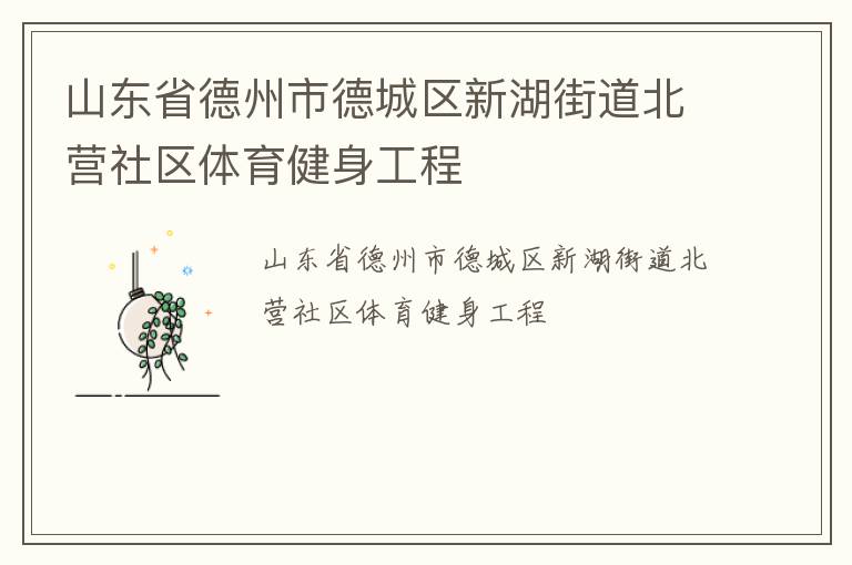 山東省德州市德城區(qū)新湖街道北營社區(qū)體育健身工程 山東省德州市德城區(qū)新湖街道北營社區(qū)體育健身工程