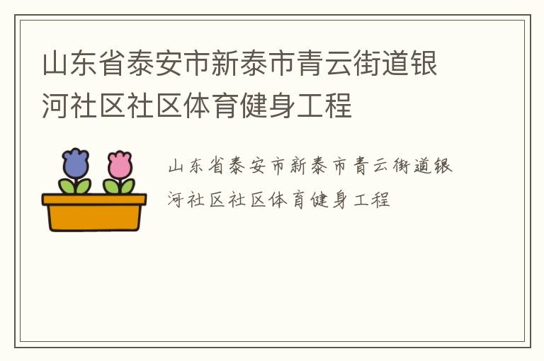 山東省泰安市新泰市青云街道銀河社區(qū)社區(qū)體育健身工程 山東省泰安市新泰市青云街道銀河社區(qū)社區(qū)體育健身工程