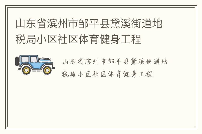 山東省濱州市鄒平縣黛溪街道地稅局小區(qū)社區(qū)體育健身工程 山東省濱州市鄒平縣黛溪街道地稅局小區(qū)社區(qū)體育健身工程