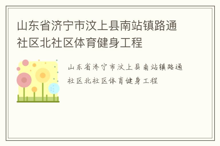 山東省濟(jì)寧市汶上縣南站鎮(zhèn)路通社區(qū)北社區(qū)體育健身工程 山東省濟(jì)寧市汶上縣南站鎮(zhèn)路通社區(qū)北社區(qū)體育健身工程