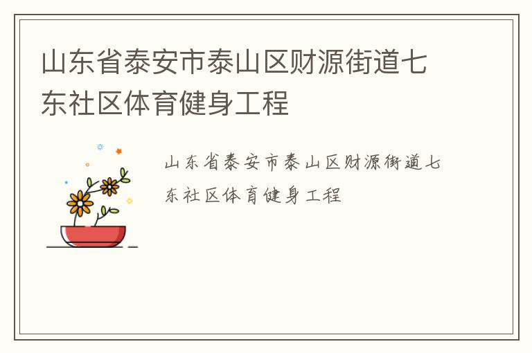 山東省泰安市泰山區(qū)財源街道七東社區(qū)體育健身工程 山東省泰安市泰山區(qū)財源街道七東社區(qū)體育健身工程