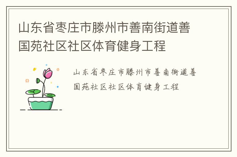山東省棗莊市滕州市善南街道善國(guó)苑社區(qū)社區(qū)體育健身工程 山東省棗莊市滕州市善南街道善國(guó)苑社區(qū)社區(qū)體育健身工程