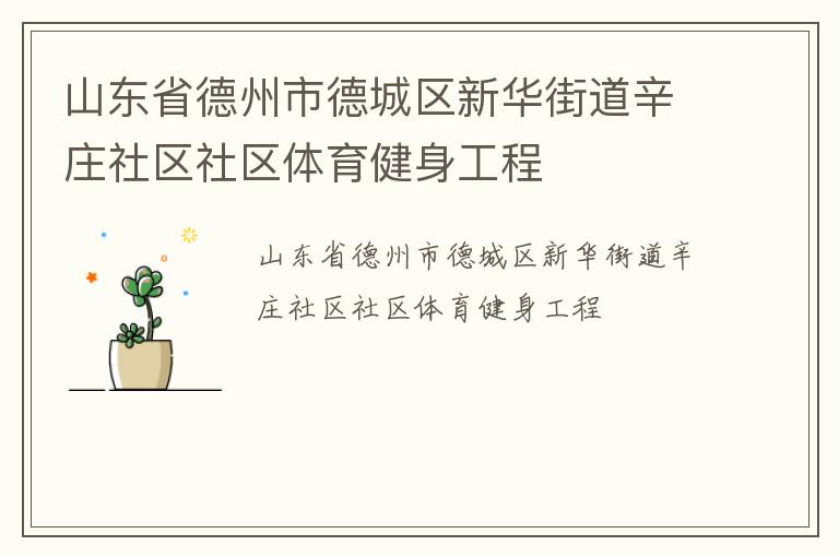 山東省德州市德城區(qū)新華街道辛莊社區(qū)社區(qū)體育健身工程 山東省德州市德城區(qū)新華街道辛莊社區(qū)社區(qū)體育健身工程