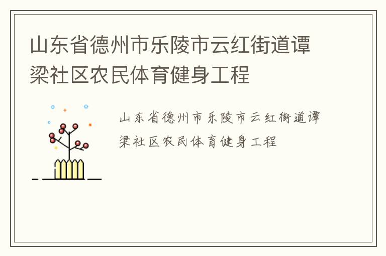 山東省德州市樂(lè)陵市云紅街道譚梁社區(qū)農(nóng)民體育健身工程 山東省德州市樂(lè)陵市云紅街道譚梁社區(qū)農(nóng)民體育健身工程