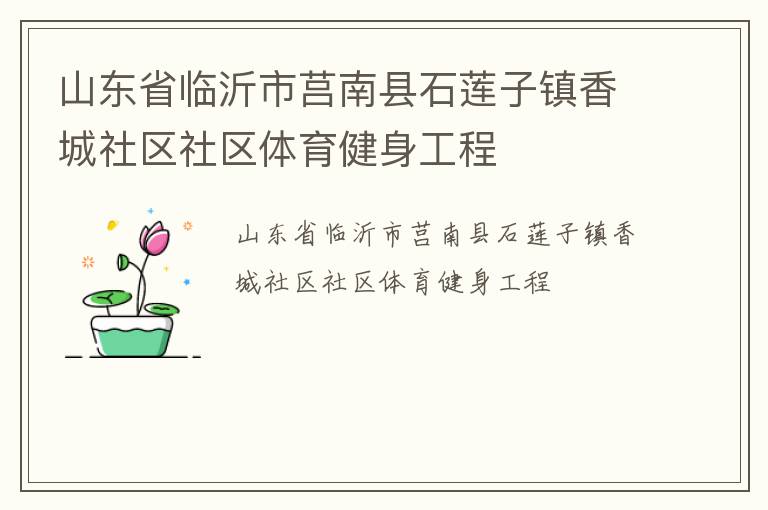 山東省臨沂市莒南縣石蓮子鎮(zhèn)香城社區(qū)社區(qū)體育健身工程
