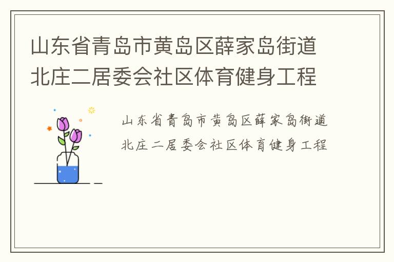 山東省青島市黃島區(qū)薛家島街道北莊二居委會社區(qū)體育健身工程 山東省青島市黃島區(qū)薛家島街道北莊二居委會社區(qū)體育健身工程
