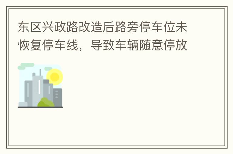 東區(qū)興政路改造后路旁停車位未恢復(fù)停車線，導(dǎo)致車輛隨意停放，影響了停車位的有效利用。建議恢復(fù)該處停車位的停車線，促使車輛整齊有序停放，使停車位充分發(fā)揮功效。