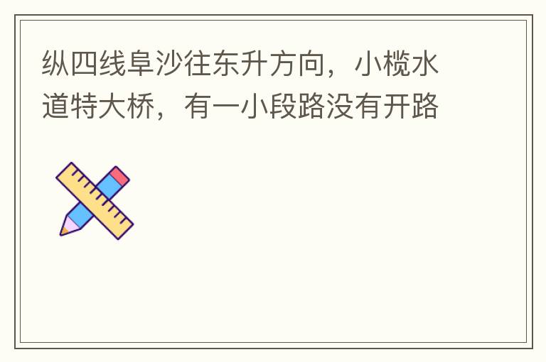 縱四線阜沙往東升方向，小欖水道特大橋，有一小段路沒有開路燈，阜沙往東升上橋的一小段路，沒有開，其他都開了，為什么這一段路不開，經(jīng)過的時(shí)候感覺很奇怪。