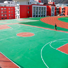 北京石景山區(qū)硅PU彈性塑膠地面施工籃球場面層建設
